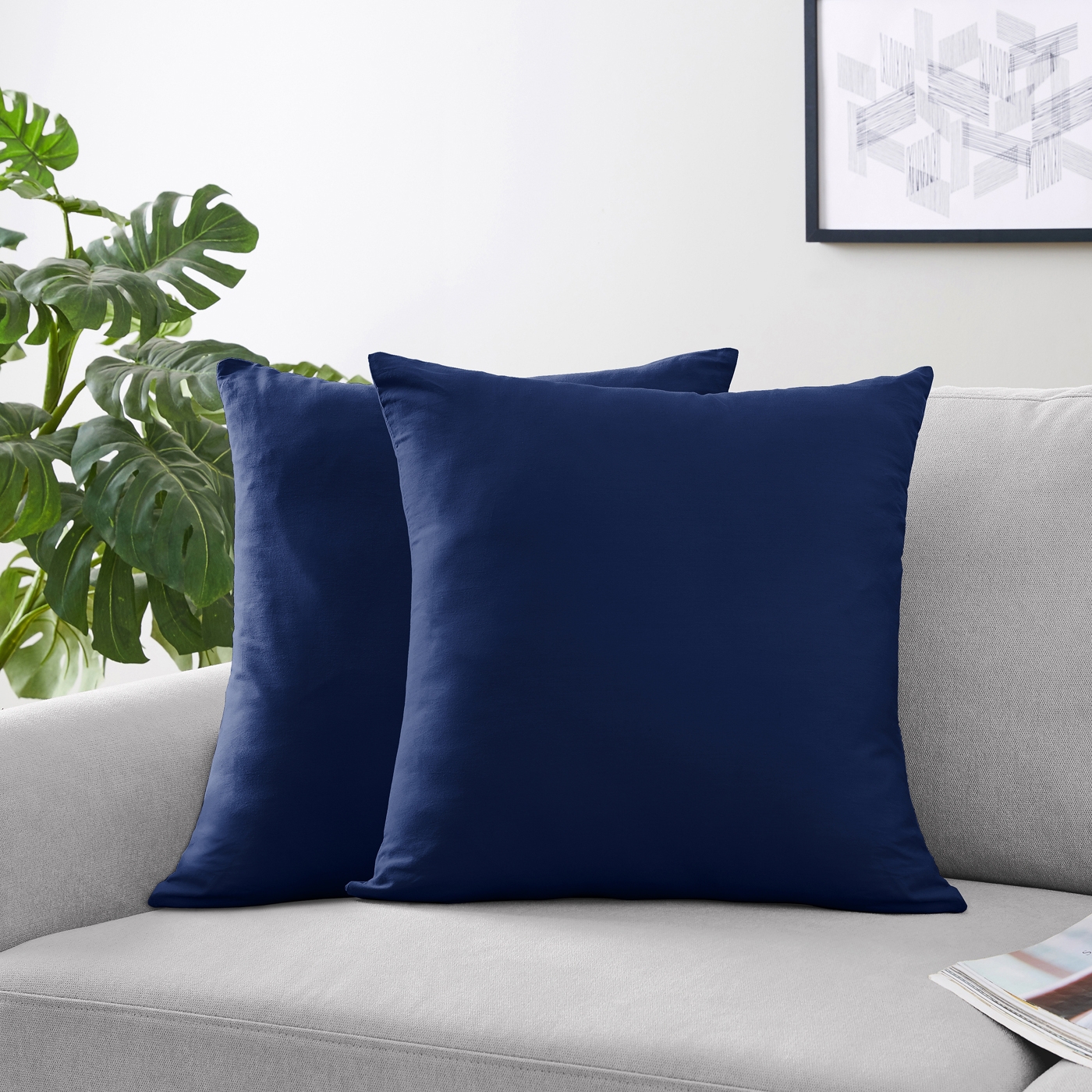 Throw Pillow Solid Navy Blue Minimalist Sofa Cushion