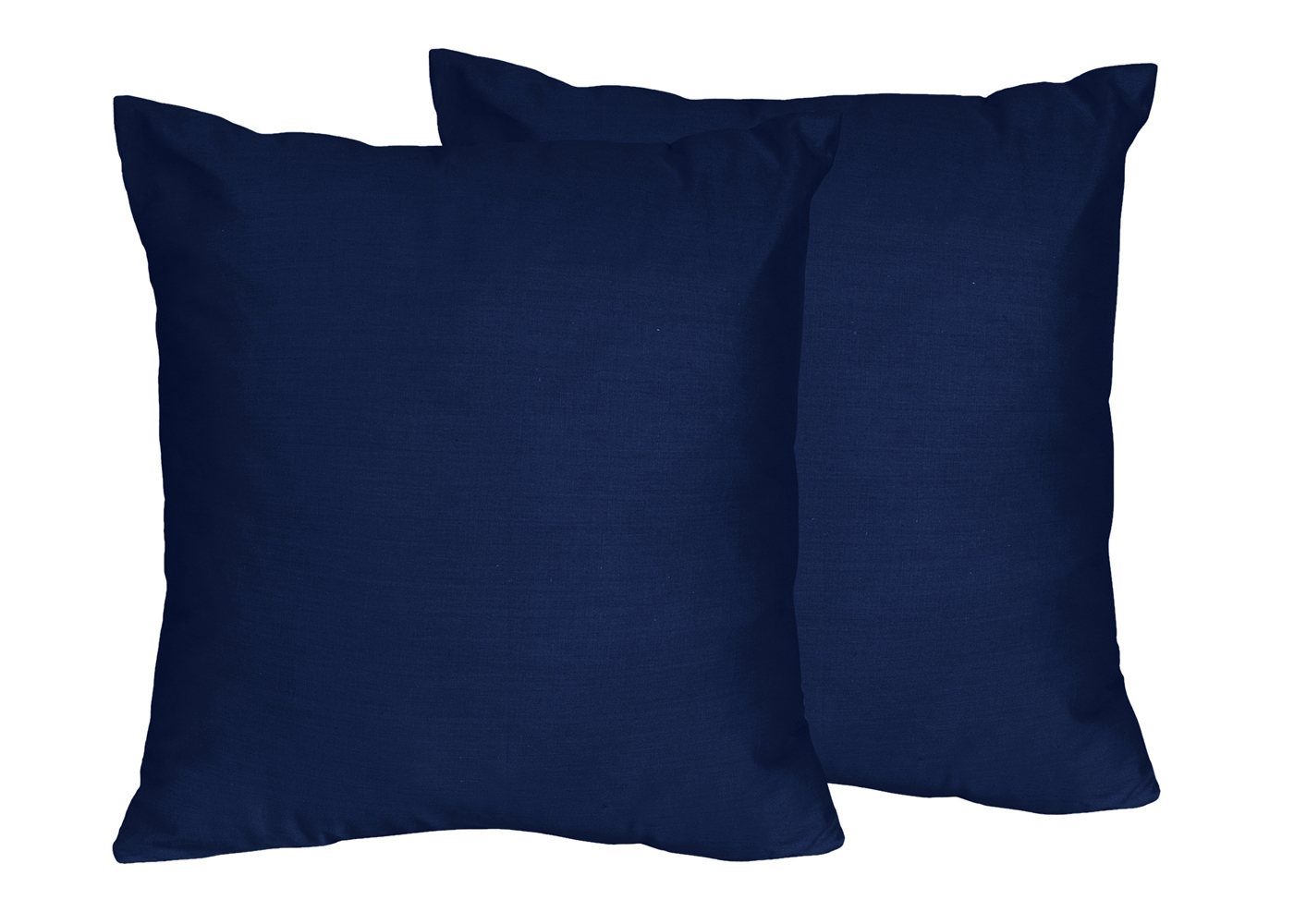 Throw Pillows Woven Fabric Set of 2 Solid Navy Blue