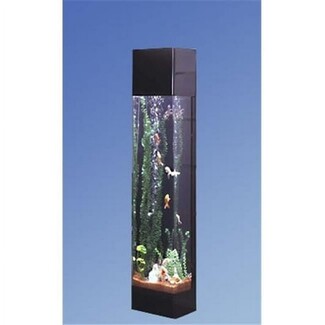 Tower Aquarium Vertical Profile Rectangle Black Frame Design