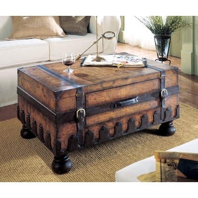 Trunk Coffee Table Map Print Vintage World Travel