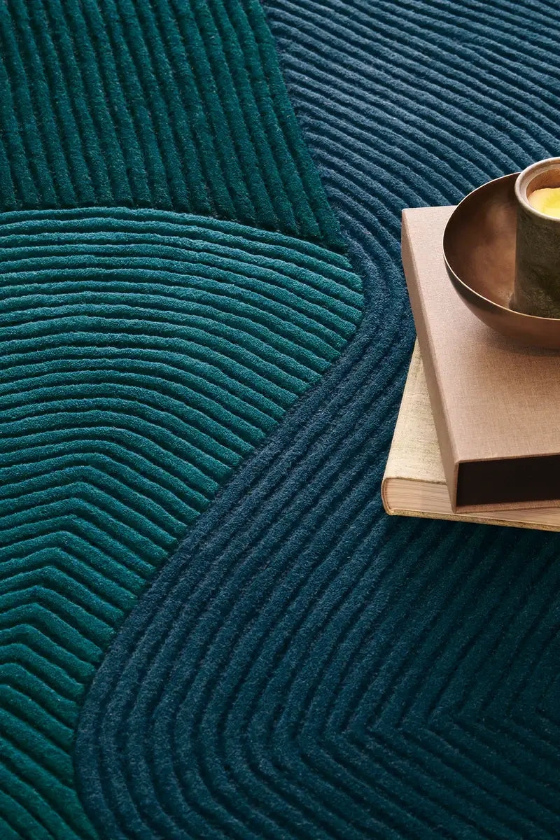 Tufted Rug Sculptural Texture Carved Ridge Design