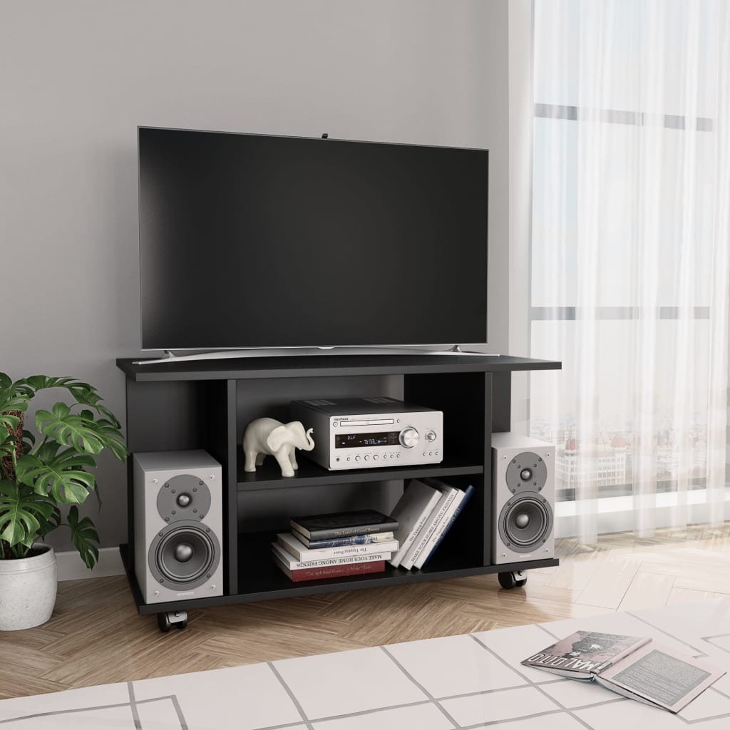TV Stand TV Console TV Console Cupboard with Castors Engineered Wood