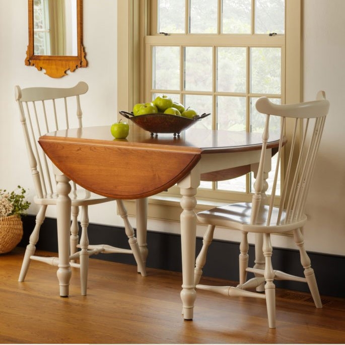 Two Tone Breakfast Nook with Turned Spindle Legs and Drop Leaf Top