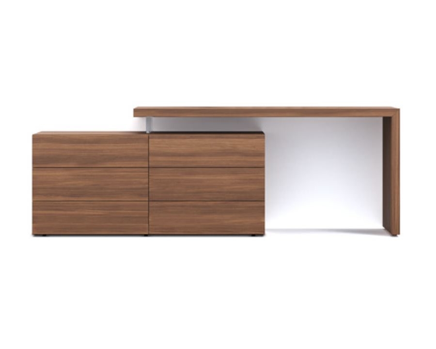 Vanity Desk: Offset Layered Top Italian Style Vanity Unit