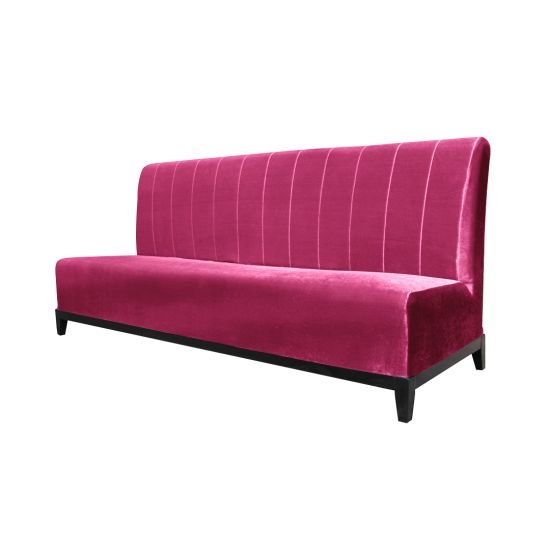 Velvet Sofa with Armless Design and Channel Tufted Back