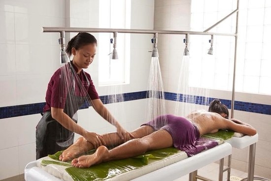 Vichy Shower Wellness Studio Equipment with Banana Leaf Topper