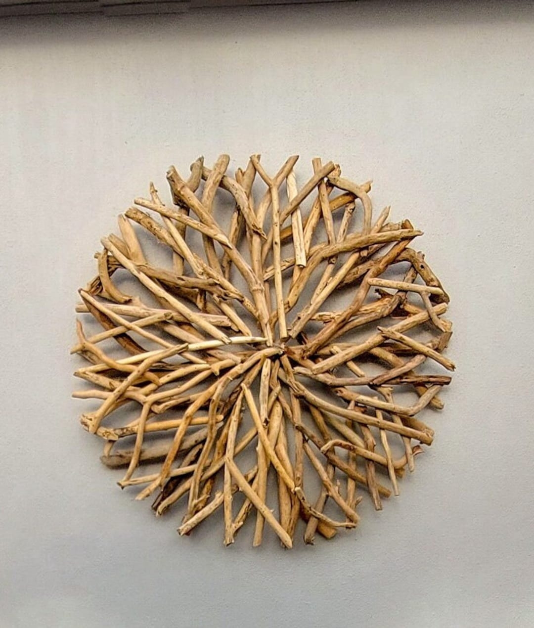 Wall Art Radial Branches Rustic Driftwood Sunburst Plaque