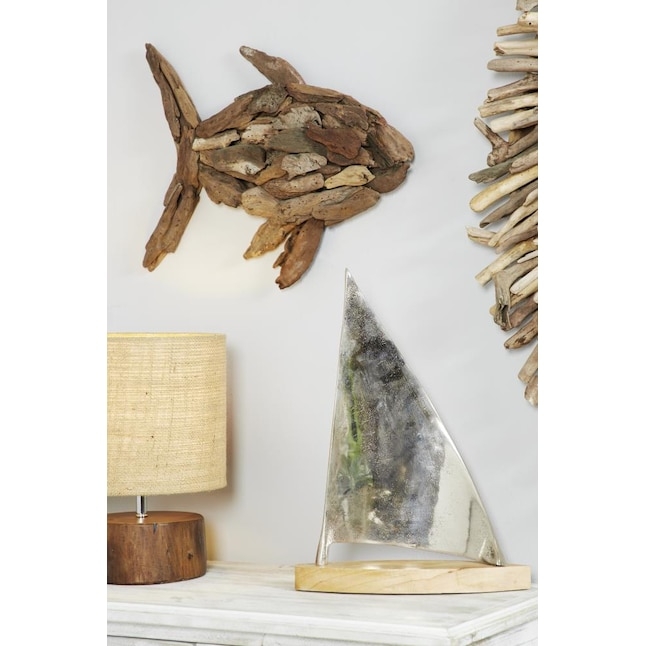 Wall Decor: Hand Carved Driftwood Mosaic Fish Wall Art