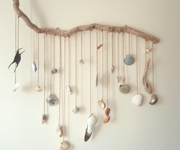 Wall Hanging: Mermaid Purse Coastal Hanging Mobile Art