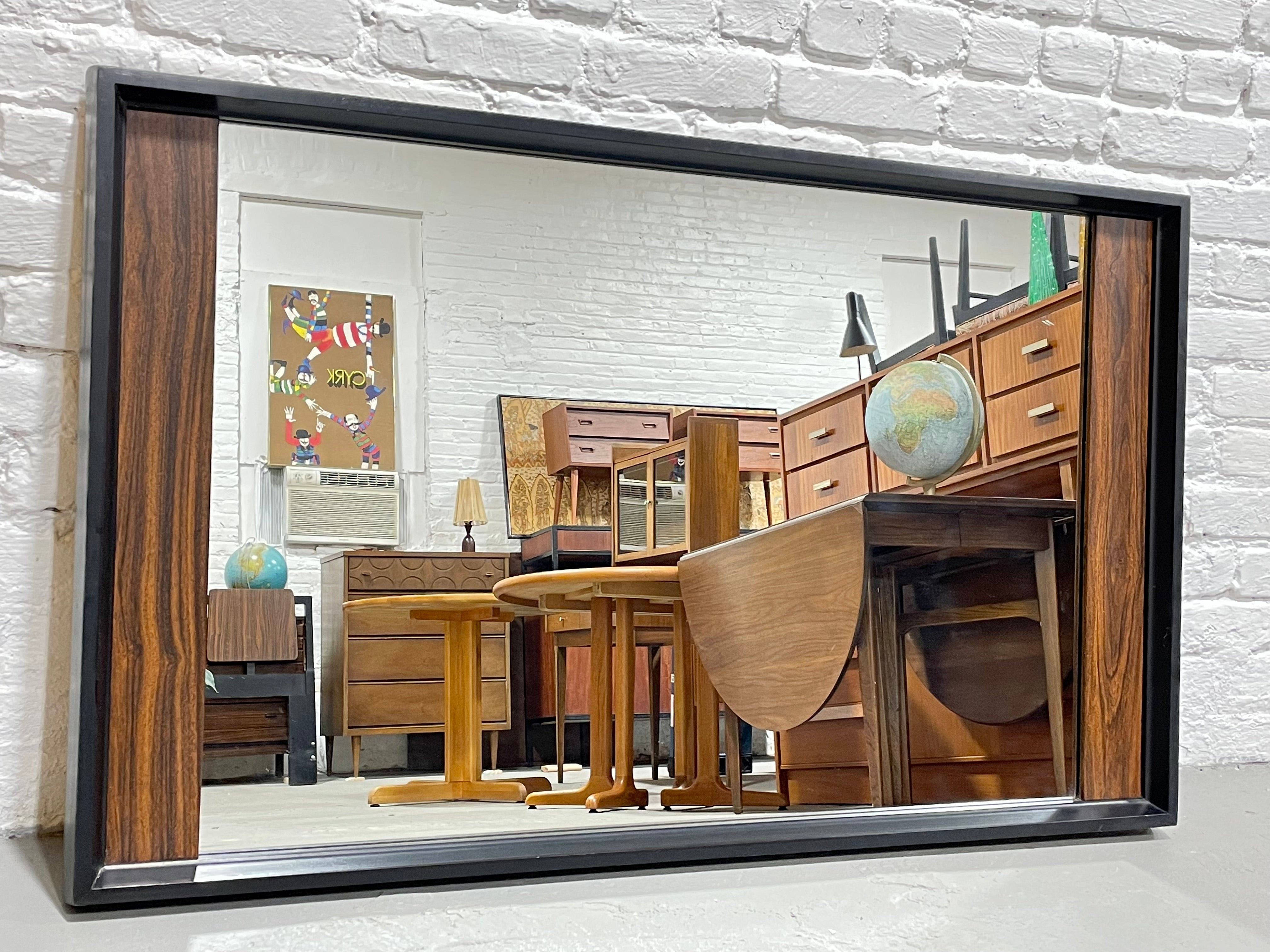 Wall Mirror: Ebonized Frame Rosewood Panels by Martinsville
