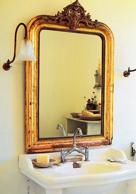 Wall Mirror Gold Leaf Finish Ornate Gold Leaf Mirror
