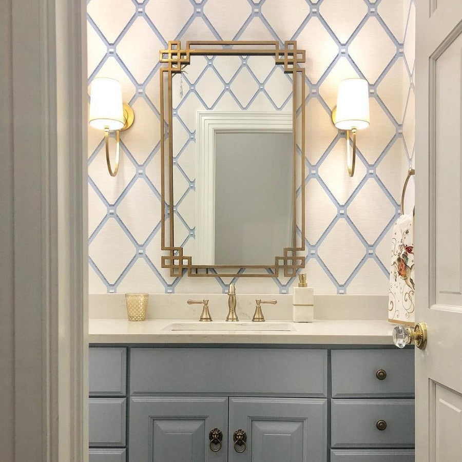 Wall Mirror Greek Key Corners Antique Gold Fretwork Mirror