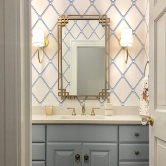 Wall Mirror Greek Key Corners Antique Gold Fretwork Mirror