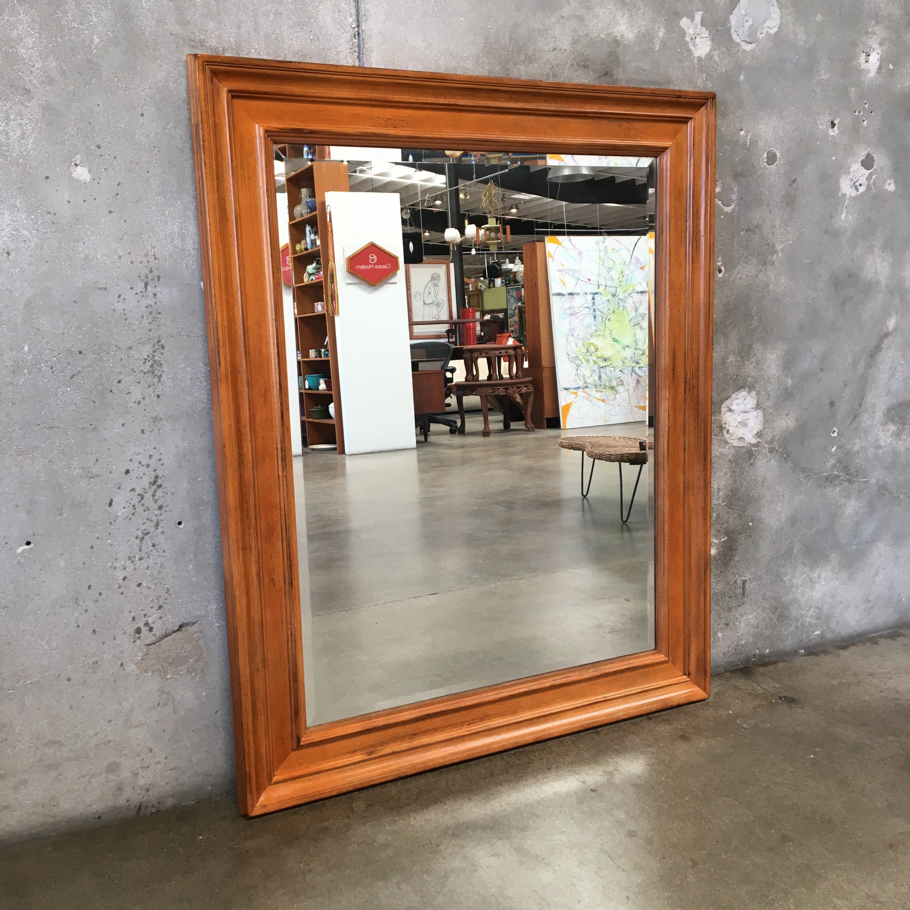 Wall Mirror: Tiered Molding Beveled Glass Vintage Drexel Frame