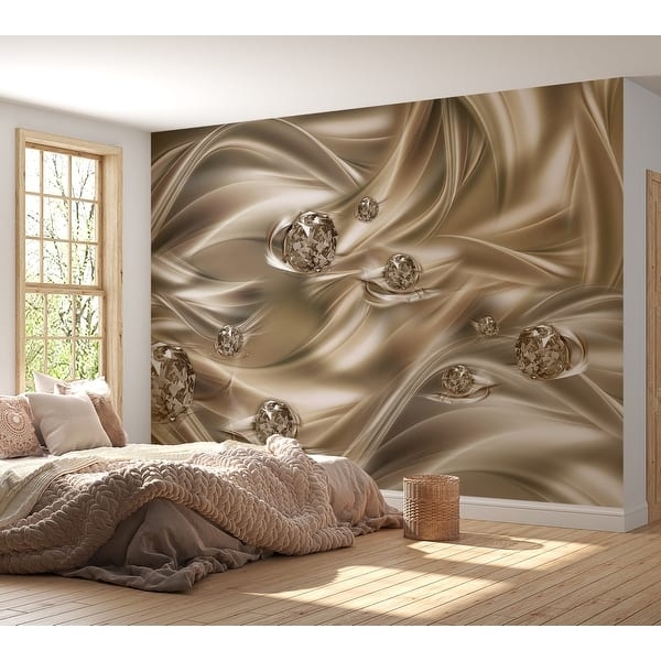 Wall Mural: Abstract Silk Pattern Champagne Beige Wall Art