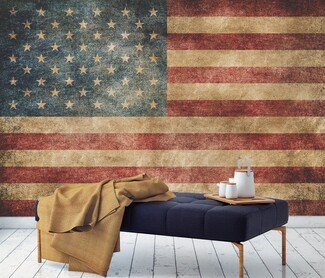 Wall Mural Oversized Wall Art Distressed Flag Home Decor