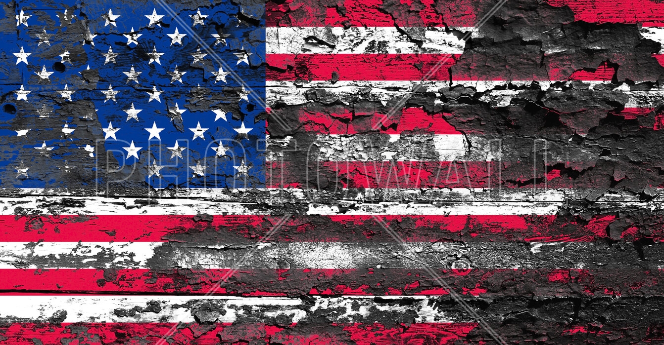 Wall Mural Peeling Paint Effect Industrial Flag Graphic