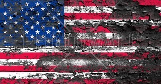 Wall Mural Peeling Paint Effect Industrial Flag Graphic
