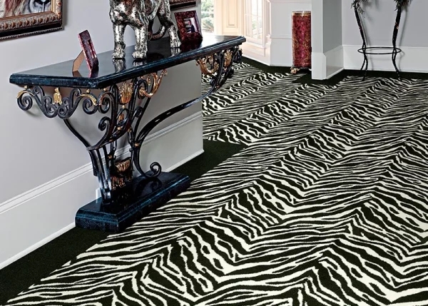 Wall To Wall Carpet Zebra Pattern Flooring Entryway