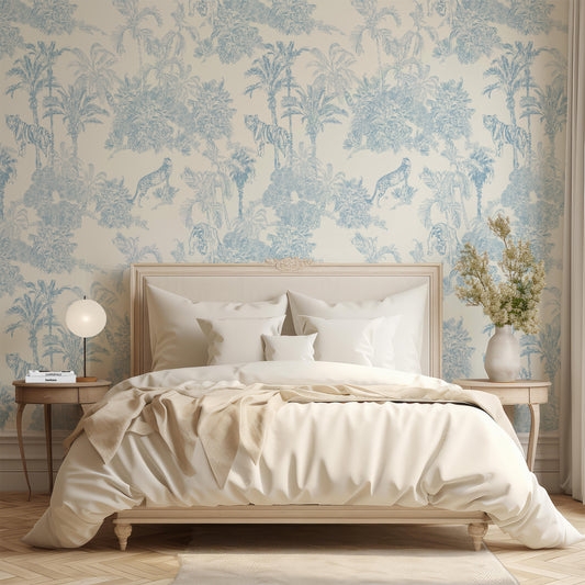 Wallpaper Displaying Carved Wood Detail Safari