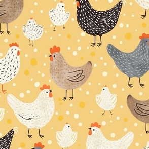 Wallpaper Fabric Pattern in Mustard Yellow for Gray and Yellow Hen Decor