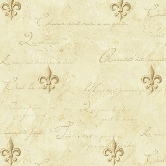 Wallpaper | French Script Golden Mottled Background Fleur De Lis