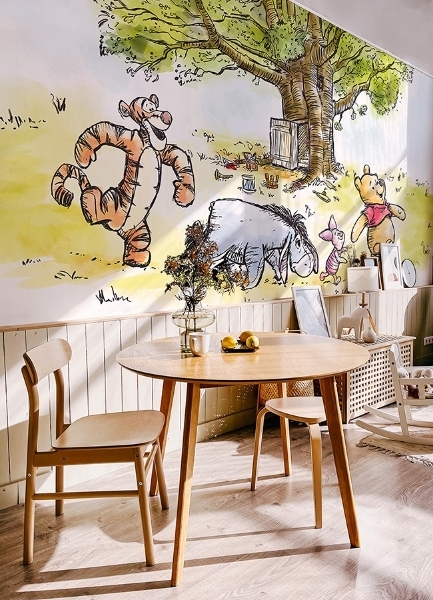Wallpaper Mural Sketch Style Watercolor Illustration Scandinavian Decor