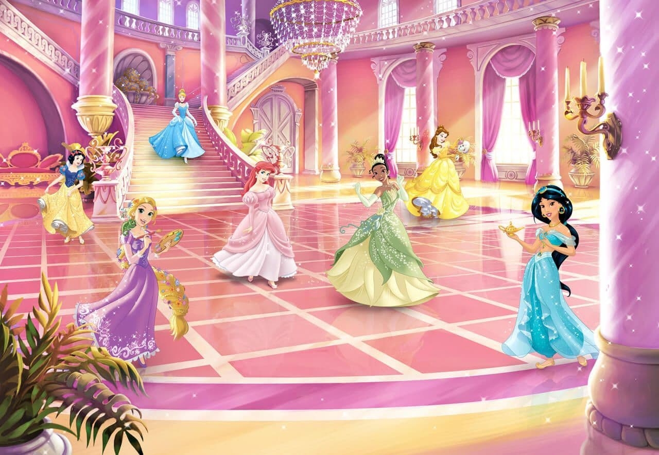 Wallpaper Mural with Multi Character Print for Enchanted Palace Wall