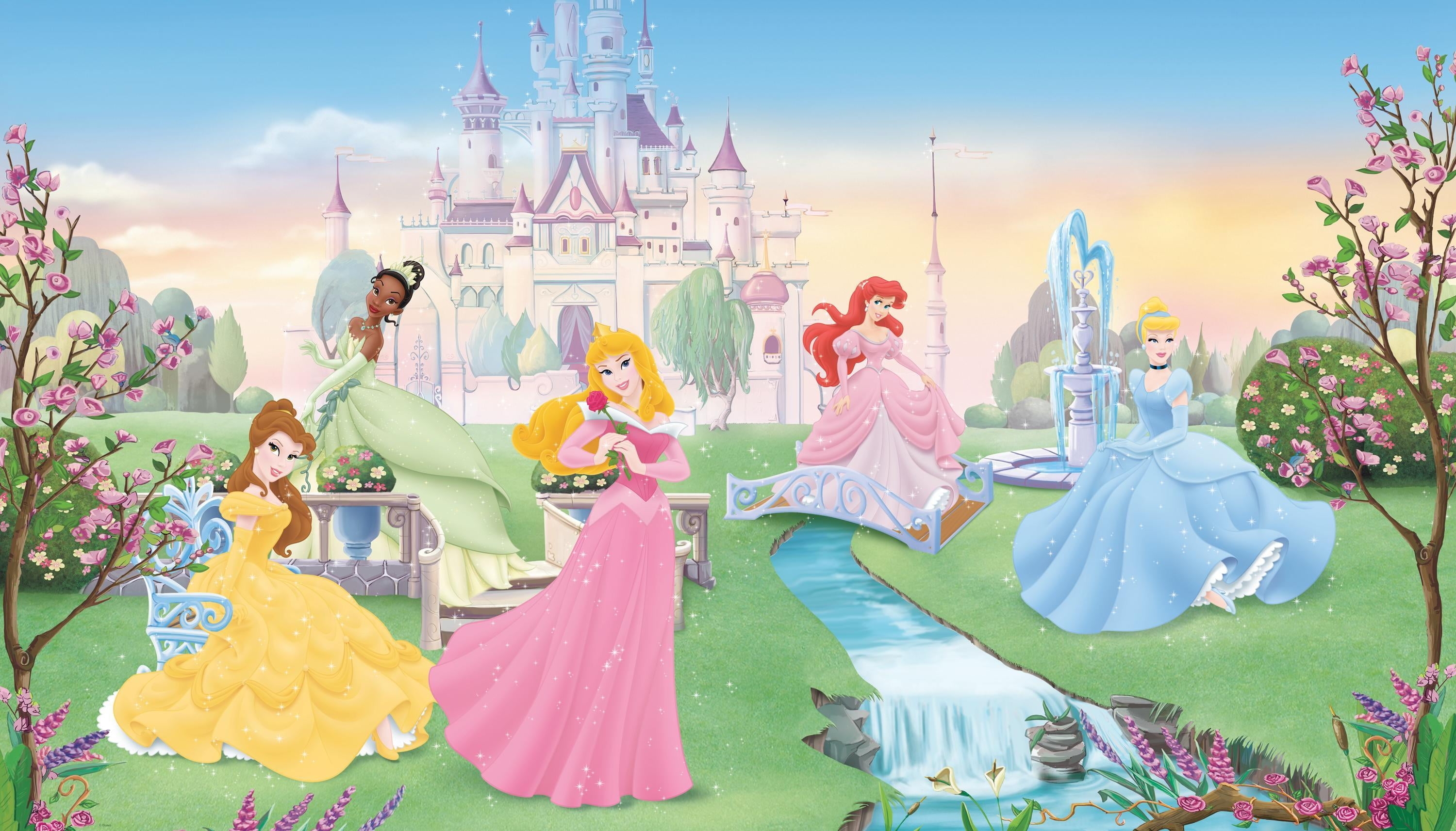 Wallpaper Mural with Oversized Landscape for Fairytale Castle Wallpaper