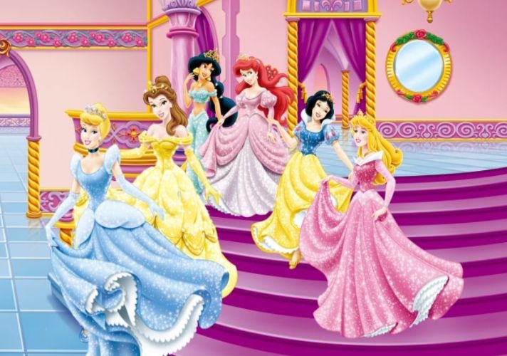 Wallpaper Mural with Pink Palace Theme for Magical Palace Wall Decal