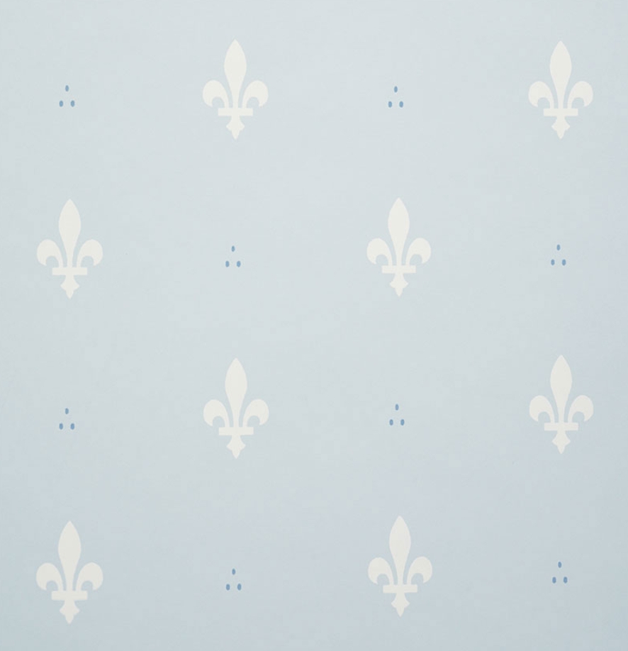 Wallpaper | Triple Dot Cluster Dusty Blue Fleur De Lis Wallpaper