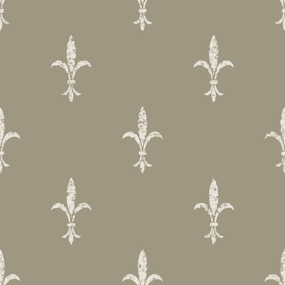 Wallpaper | Weathered Emblem Finish Distressed Fleur De Lis Wallpaper