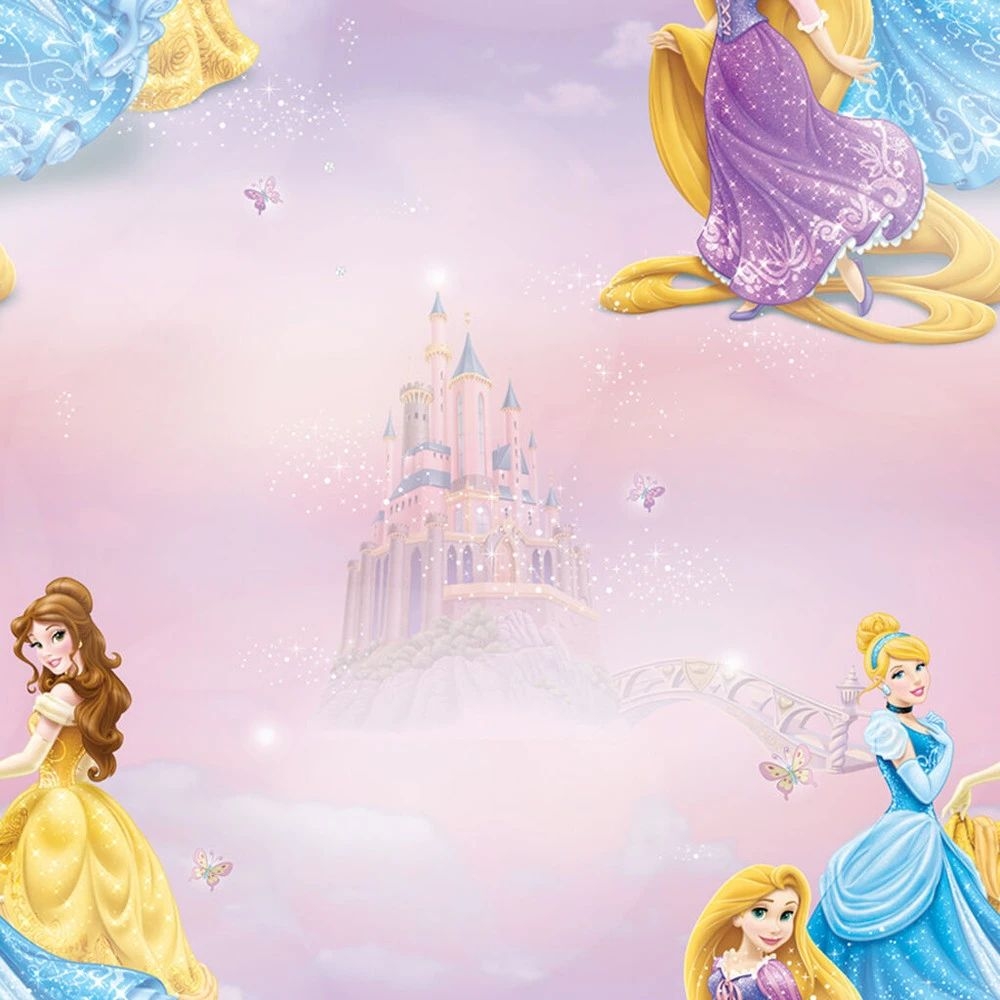 Wallpaper with Princess Illustrations for Enchanted Fairytale Wallpaper