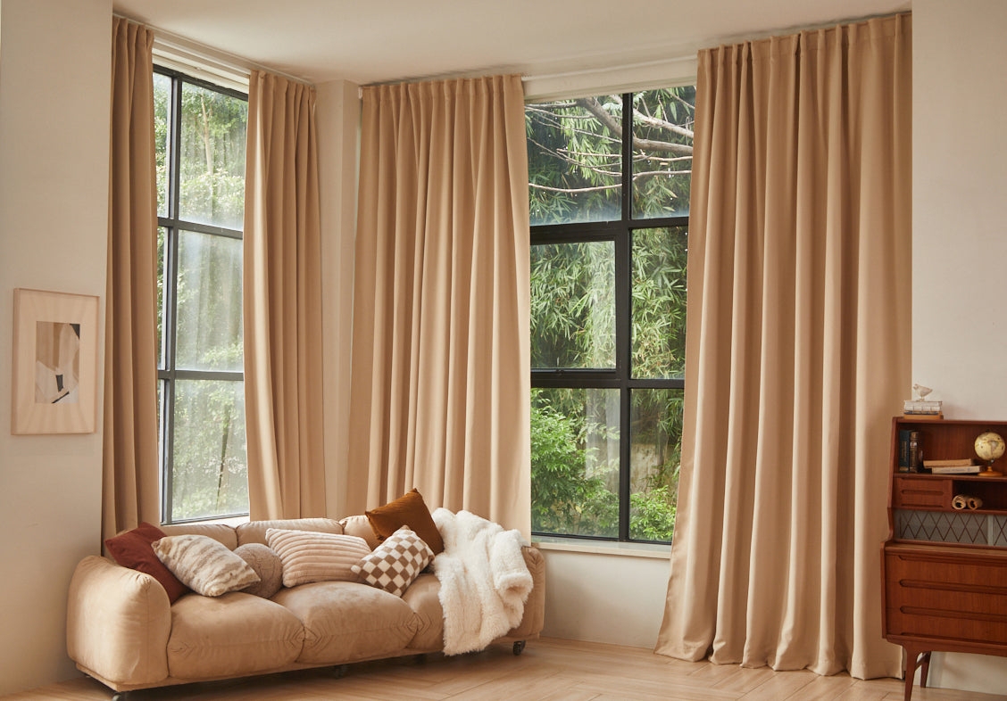 Window Curtains: Multi Panel Design Wide Window Curtain Ideas