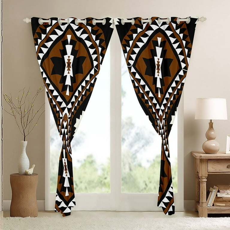 Window Curtains Southwestern Aztec Grommet Header Drapes