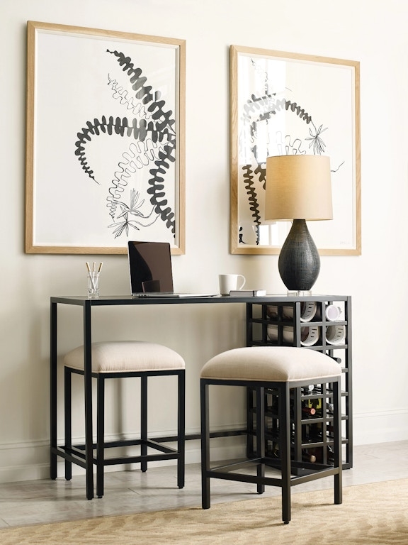 Wine Console Table Wine Rack Storage Matte Black Slim Profile