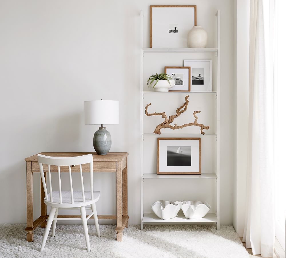 Writing Desk: Spindle Chair Coastal Desk Decor Styling