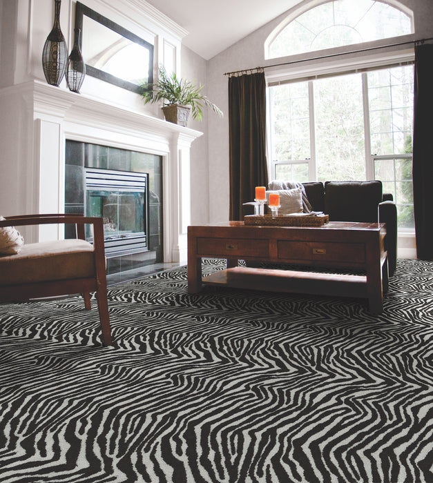 Zebra Carpet High Contrast Flooring Transitional Decor