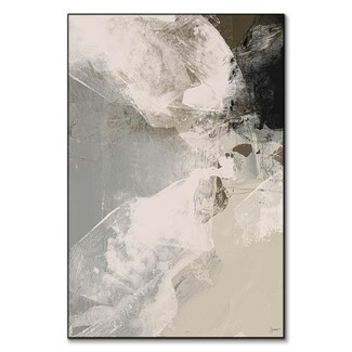 Abstract Wall Art: Expressive Smudges Gestural Beige Painting