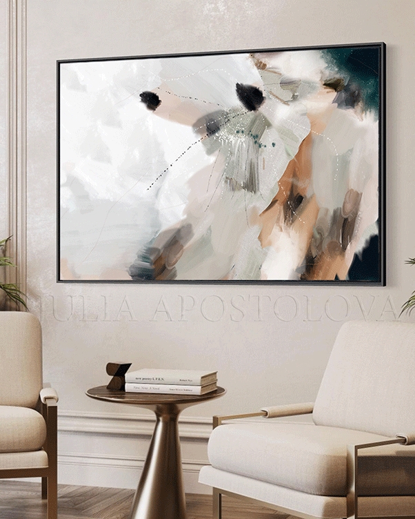 Abstract Wall Art: Large Horizontal Scale Earth Tone Decor