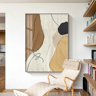Abstract Wall Art: Nordic Geomorphic Earth Tone Piece
