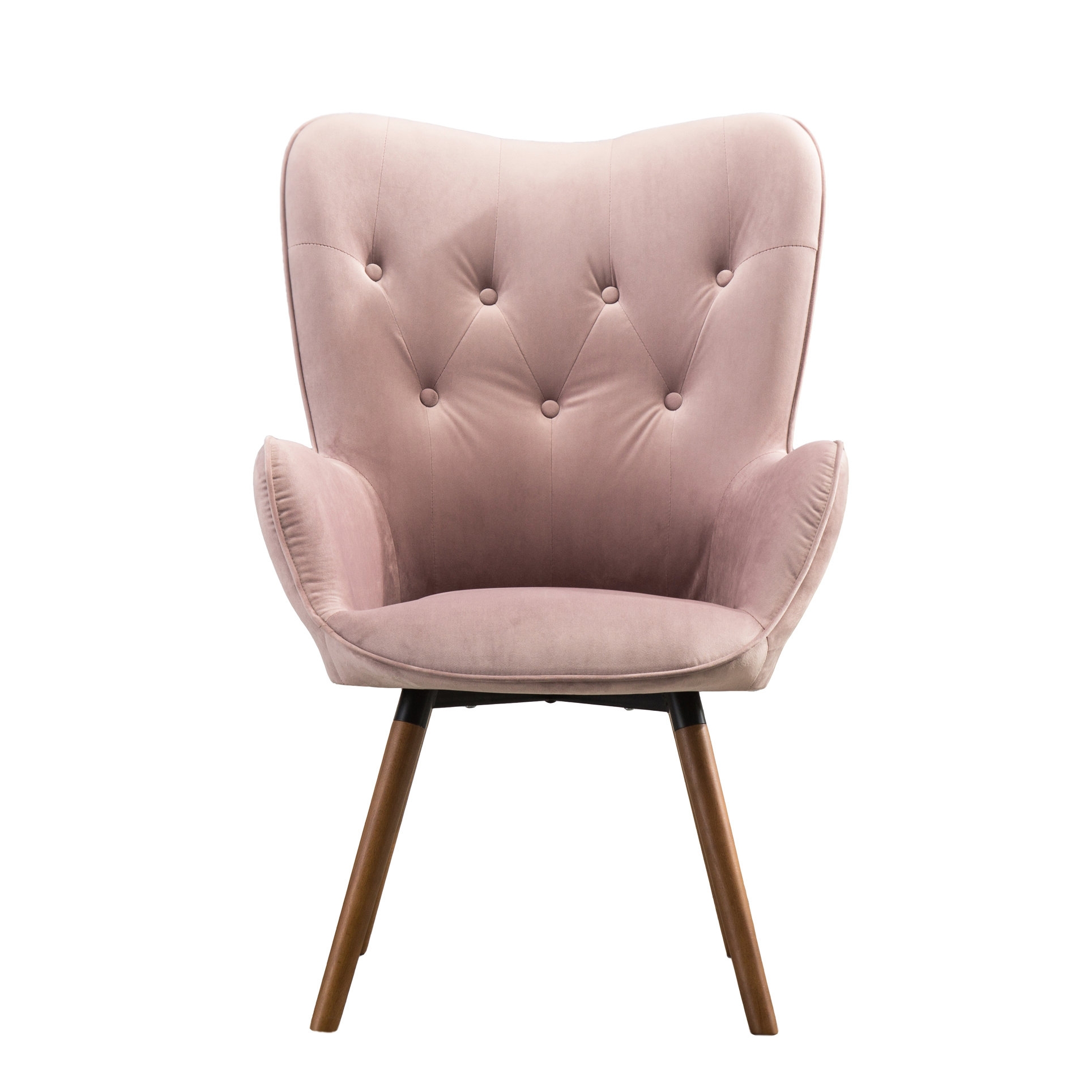Accent Chair Diamond Button Back Velvet Hardwood