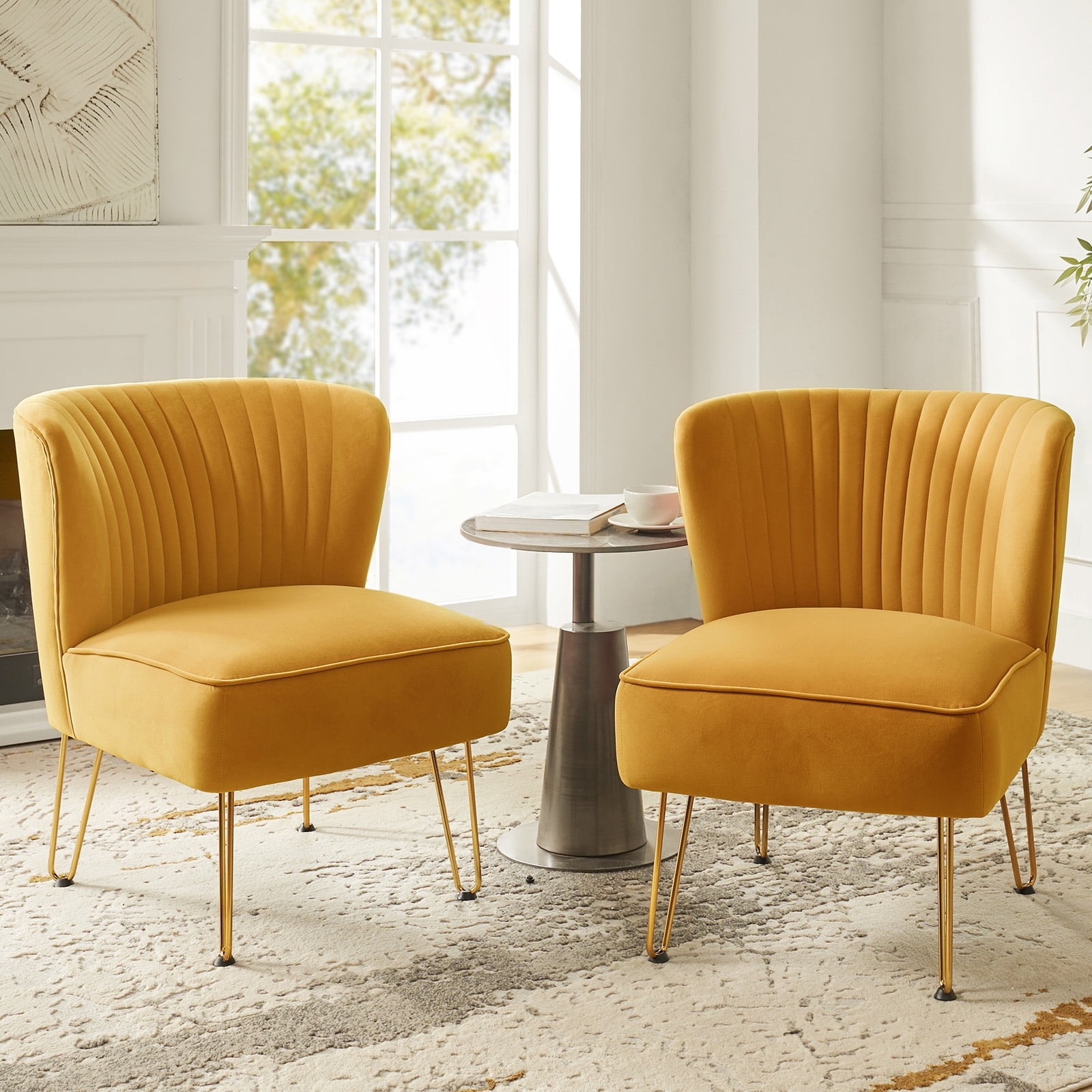 Accent Chair including Channel Tufted Back Modern