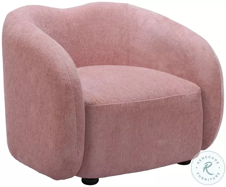 Accent Chair Pink Barrel Back Textured Tub Seating