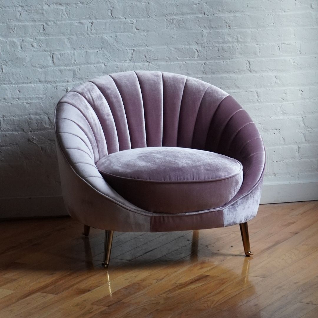 Accent Chair Seashell Silhouette Iridescent Rose Gold