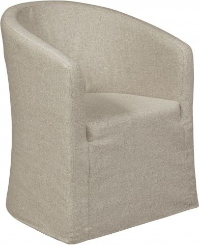 Accent Chair Skirted Base Warm Beige Woven Texture