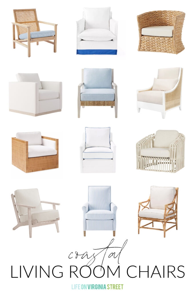 Accent Chair Woven Texture Light Wood Coastal Modern Seating
