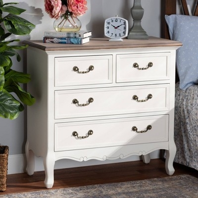 Accent Dresser with Two Tone Design and Scalloped Edge