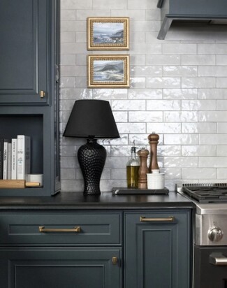 Accent Lamp Hammered Base Matte Black Countertop Decor