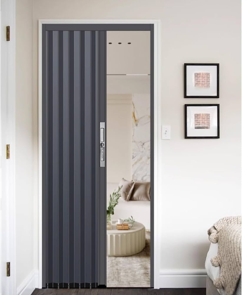 Accordion Door Charcoal Grey Panels - Space Saving Folding Door